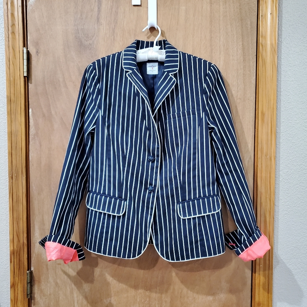 GAP THE ACADEMY BLAZER NAVY PINSTRIPE DARK ACADEMIA COLLEGIATE SIZE 8
